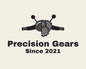 Motorcycle Handle Gears logo design