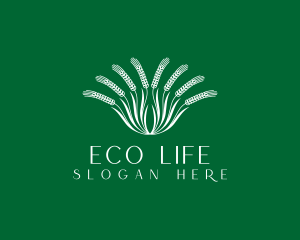 Green Eco Wheat logo design