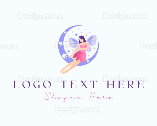 Woman Fairy Moon Logo