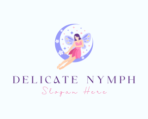 Woman Fairy Moon logo design