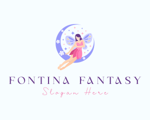 Woman Fairy Moon logo design