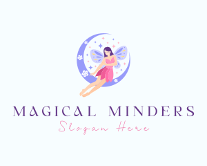 Woman Fairy Moon logo design