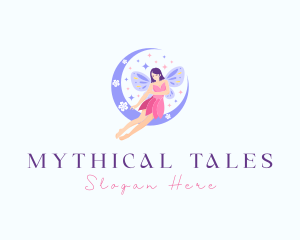 Woman Fairy Moon logo design