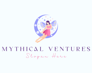 Woman Fairy Moon logo design