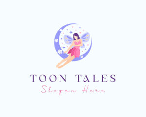 Woman Fairy Moon logo design