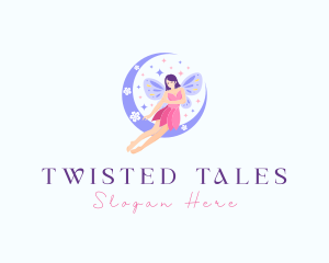 Woman Fairy Moon logo design