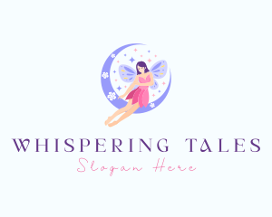 Woman Fairy Moon logo design