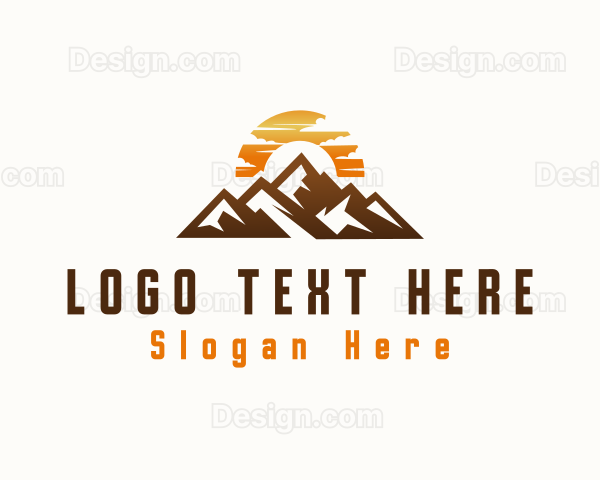 Sunset Mountain Peak Logo