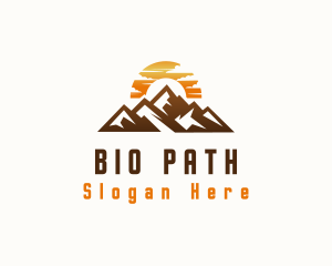 Sunset Mountain Peak logo design