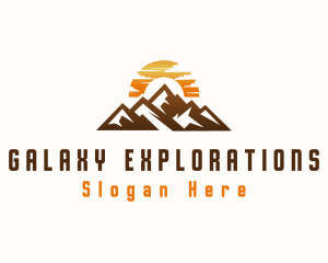 Sunset Mountain Peak logo design