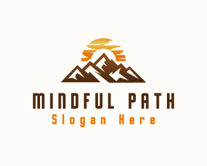 Sunset Mountain Peak logo design