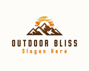 Sunset Mountain Peak logo design