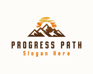 Sunset Mountain Peak logo design