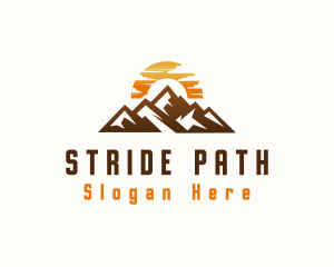 Sunset Mountain Peak logo design