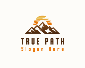 Sunset Mountain Peak logo design