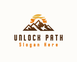 Sunset Mountain Peak logo design