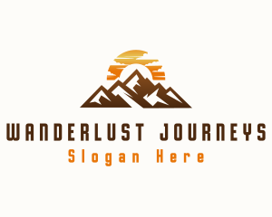 Sunset Mountain Peak logo design