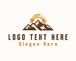 Ridge - Sunset Mountain Peak logo design