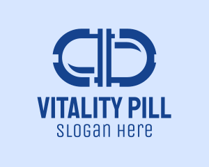 Blue Medication Pill logo
