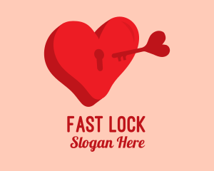 Red Heart Keylock  logo design