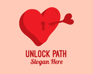 Red Heart Keylock  logo design