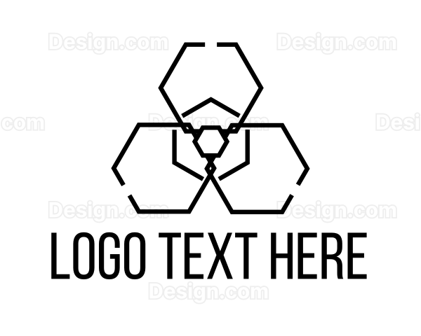 Toxic Radiation Hexagon Logo