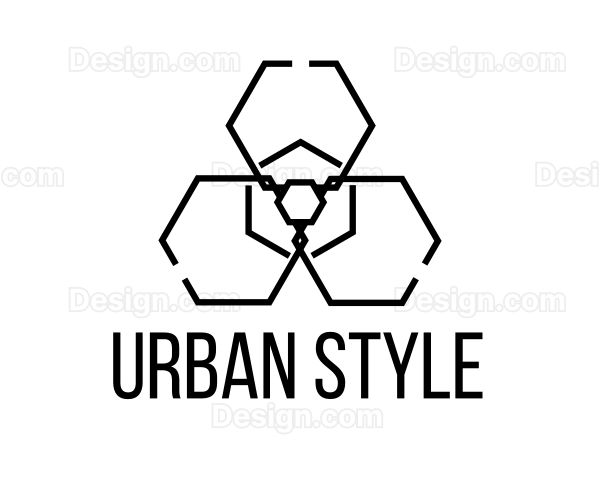Toxic Radiation Hexagon Logo