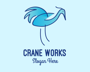 Blue Crane Bird  logo