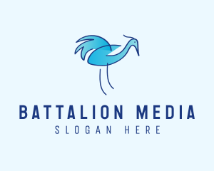 Blue Crane Bird  logo design