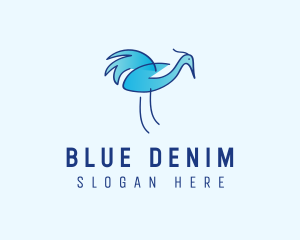 Blue Crane Bird  logo design