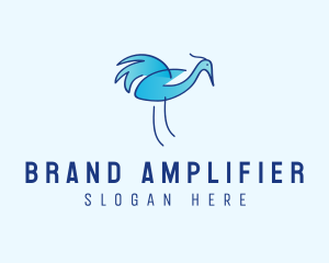 Blue Crane Bird  logo design