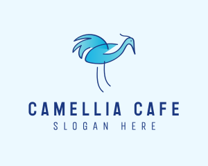 Blue Crane Bird  logo design