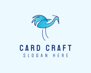 Blue Crane Bird  logo design