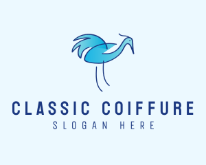 Blue Crane Bird  logo design