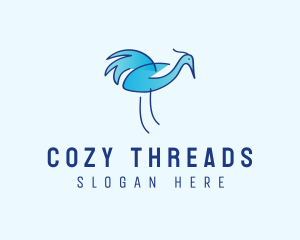 Blue Crane Bird  logo design