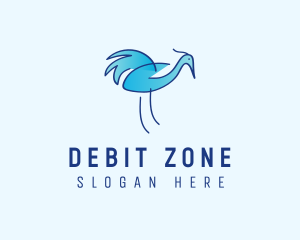 Blue Crane Bird  logo design