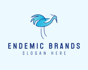 Blue Crane Bird  logo design