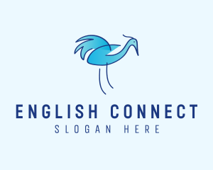 Blue Crane Bird  logo design