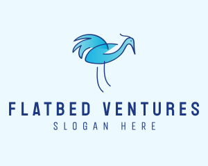 Blue Crane Bird  logo design