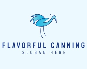 Blue Crane Bird  logo design