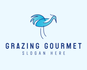 Blue Crane Bird  logo design