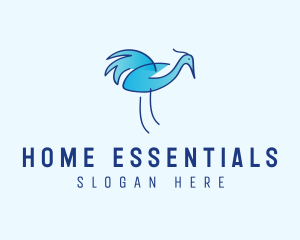 Blue Crane Bird  logo design