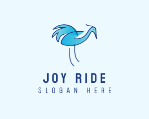 Blue Crane Bird  logo design