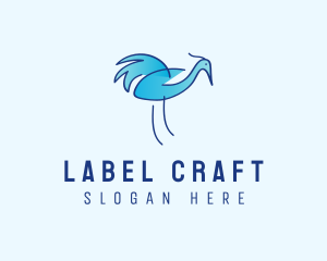 Blue Crane Bird  logo design