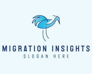 Blue Crane Bird  logo
