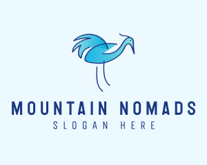 Blue Crane Bird  logo design