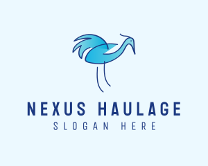 Blue Crane Bird  logo design