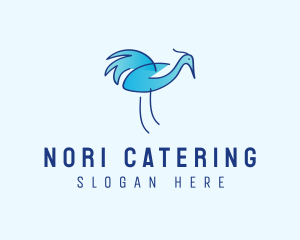 Blue Crane Bird  logo design