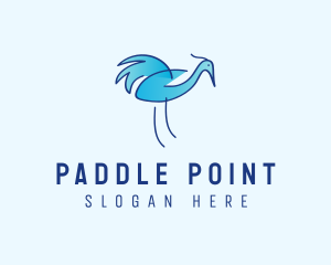 Blue Crane Bird  logo design