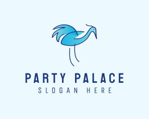 Blue Crane Bird  logo design